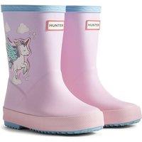 Hunter Girl's Kids First Unicorn Print Boot in Baby Pink | Size: Infant 4