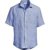 Lands' End Men's Short Sleeve Pure Linen Shirt in Indigo | Size: 2XL