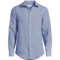 Lands' End Men's Premium Pure Linen Long Sleeve Shirt in Blue | Size: Large