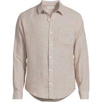 Lands' End Men's Premium Pure Linen Long Sleeve Shirt in Light Sand | Size: Large