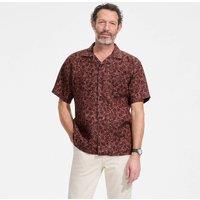 Lands' End Men's Premium Pure Linen Camp Collar Shirt in Burgundy | Size: 2XL