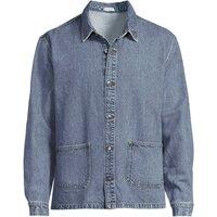 Lands' End Men's Soft Comfort Linen Blend Denim Shacket in Baby Blue | Size: XL