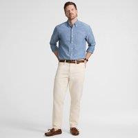 Lands' End Men's Soft Comfort Linen Blend Straight Leg Jeans in Off-White | Size: 38R