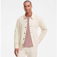 Lands' End Men's Soft Comfort Linen Blend Denim Shacket in Off-White | Size: XL