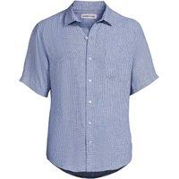 Lands' End Men's Short Sleeve Pure Linen Shirt in Blue | Size: Small