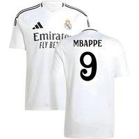 Real Madrid Men's Mens 2024 - 2025 Home Shirt - Mbappe 9 in White | Size: Medium