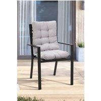 Living and Home 2 Pcs Outdoor Garden Chair Cushion Dining Chair Pad in Grey