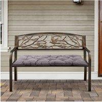 Living and Home 120cm W x 50cm D Waterproof Bench Seat Cushion in Dark Grey | Size: 120 cm W x 50 cm D