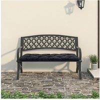 Living and Home 120cm W x 50cm D Waterproof Bench Seat Cushion in Black | Size: 120 cm W x 50 cm D