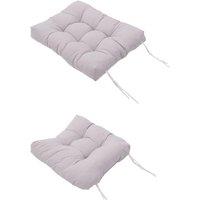 H&O Direct 2 Pcs Outdoor Garden Chair Cushion in Grey