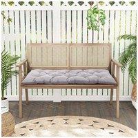 Garden Sanctuary 120cm W x 50cm D Light Grey Outdoor Waterproof Sunproof Bench Cushion | Size: 120 cm W x 50 cm D