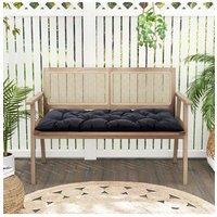 Garden Sanctuary 120cm W x 50cm D Black Outdoor Waterproof Sunproof Bench Cushion | Size: 120 cm W x 50 cm D