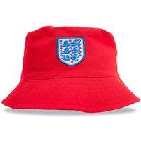 Hy-Pro Officially Licensed England FA Bucket Hat - Reversible, Red, Classic Style, Double Sided w/ Solid or Print, Three Lions Crest, Festival