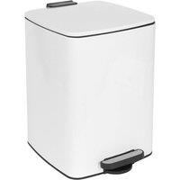 Harbour Housewares Square Stainless Steel Kitchen Pedal Bin - 20L in White