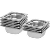 Argon Tableware Stainless Steel Gastronorm Containers - 1/6 65mm - 1L - Pack of 10 in Silver