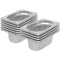 Argon Tableware Stainless Steel Gastronorm Containers - 1/9 65mm - 500ml - Pack of 10 in Silver
