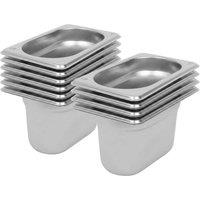 Argon Tableware Stainless Steel Gastronorm Containers - 1/9 100mm - 800ml - Pack of 10 in Silver
