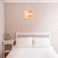ValueLights Sophia Pair of Two Small 26cm Easy Fit Ceiling Lamp Shades with Bulbs in Camel | Size: 10 inches