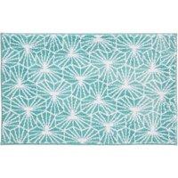 Allure Bath Fashions Geometric Design Non-Slip Bath Mat in Duck Egg Blue