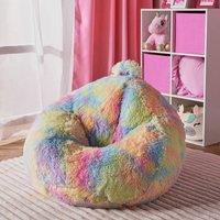 OHS Kids Tie Dye Fluffy Bean Bag Chair Filled Playing Seat