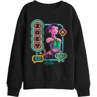 KPop Demon Hunters Zoey Glowing Lights Kids Sweatshirt, Black | Size: 12-13 Years