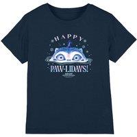 KPop Demon Hunters Christmas Derpy Happy Pawlidays Kids T-Shirt, Navy | Size: 5-6 Years