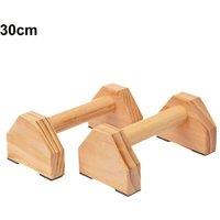 Hinsinc 30cm Wooden Parallettes Push Up Bars in Beige | Size: 0-12 m
