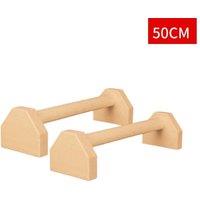 Hinsinc 50cm Wooden Parallettes Push Up Bars in Beige | Size: 0-12 m