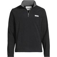Lands' End Men's Anyweather Quarter Zip Fleece Top in Black | Size: Small