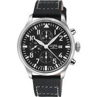 Gevril Men's Vaughn, Swiss Automatic Watch, Black Dial, Italian Leather, & Sapphire Crystal