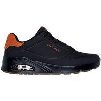 Skechers Men's Uno Deboss Durabuck Lace-Up Trainers Black | Size: 10