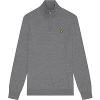 Lyle & Scott Men's Cotton Merino Quarter Zip Jumper Mid Grey Marl | Size: Medium