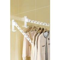 Living and Home 2Pcs Aluminium Alloy Wall Mounted Coat Drying Hanger in White