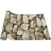 Garden Sanctuary Rustic Stone Brick Textured Wallpaper