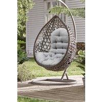 Garden Sanctuary Hanging Egg Chair Cushion in Light Grey