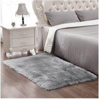 Garden Sanctuary Retangular Super Soft Shaggy Area Rug Grey | Size: 60 cm x 90 cm