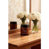 Garden Sanctuary Green Tea & Orange Blossom Soy Wax Scented Candle in Brown