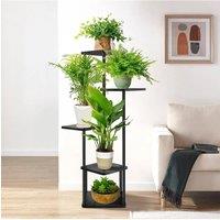 Garden Sanctuary 5-Tier Plant Stand Plant Display in Black