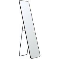 Garden Sanctuary Modern Rectangular Metal Floor Mirror in Black