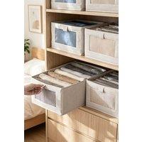 ExtraStar Foldable Fabric Clothes Storage Organizer in Light Beige