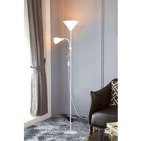 Living and Home Modern Metallic White 2 Way Mother/Father Parent and Child Floor Lamp