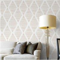 Living and Home Modern Stripe Peel and Stick Wallpaper Beige and White Contact Paper