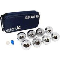 Big Game Hunters Ptanque Game - Luxury Boules Set of 8 - Rust Free in Metallic Silver | Size: 8 Pack
