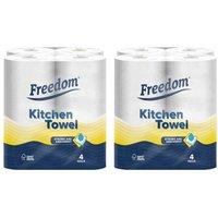 Freedom Rhino Kitchen Paper Roll Strong & Absorbent Multipurpose, 48 Rolls in White