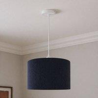 CGC Lighting Lola Corduroy 30cm Lampshade Matching Silk Inner in Navy