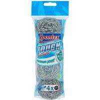 Spontex Tough Scouring Pads (Pack of 4) in Silver