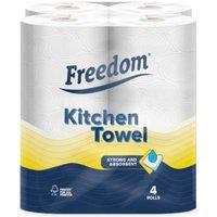 Freedom Rhino Kitchen Paper Roll Strong & Absorbent Multipurpose, 24 Rolls in White
