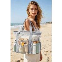 Lovii Large Capacity Mesh Beach Bag Multi Purpose Tote Travel Handbag Grey