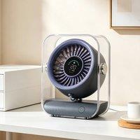 Quipulse Digital Display Portable Rechargeable Desktop Cooling Fan in Grey