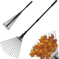 Kelvenix Adjustable Telescopic Metal Garden Rake in Black | Size: 100g